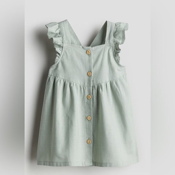 H&M baby girl sage green dress 6-9 months - Picture 1 of 4